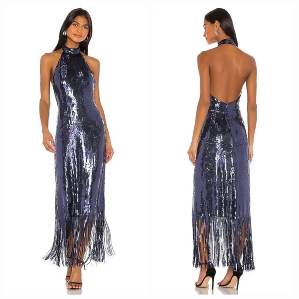 House of Harlow 1960 x revolve Adina blue sequin backless dress